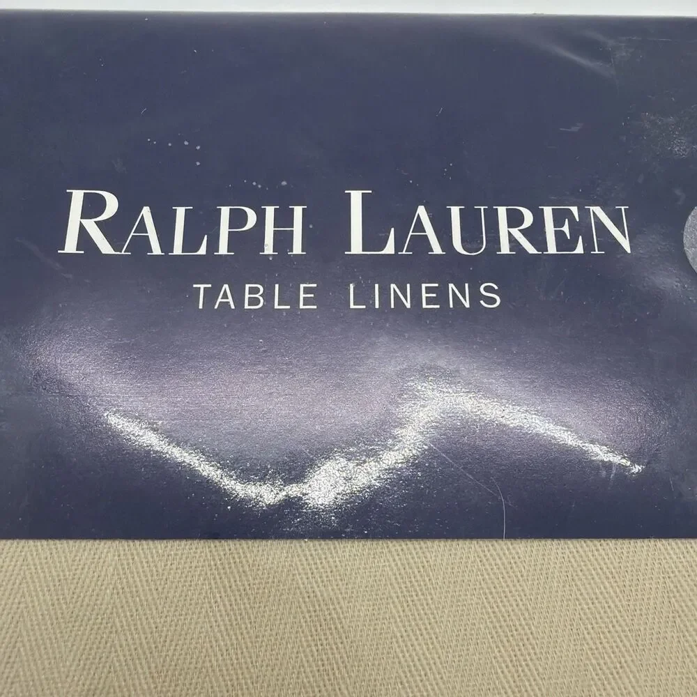 New NOS 90s Ralph Lauren Home Collection Table Linens~ Fairlane 60x84 Oval Cream